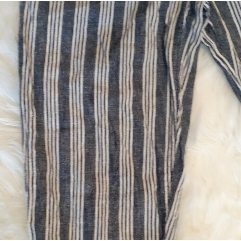 MADEWELL Blue & White Stripe Linen Paperbag Ankle Pants Coastal Vacation Sz: 0 - Picture 12 of 16